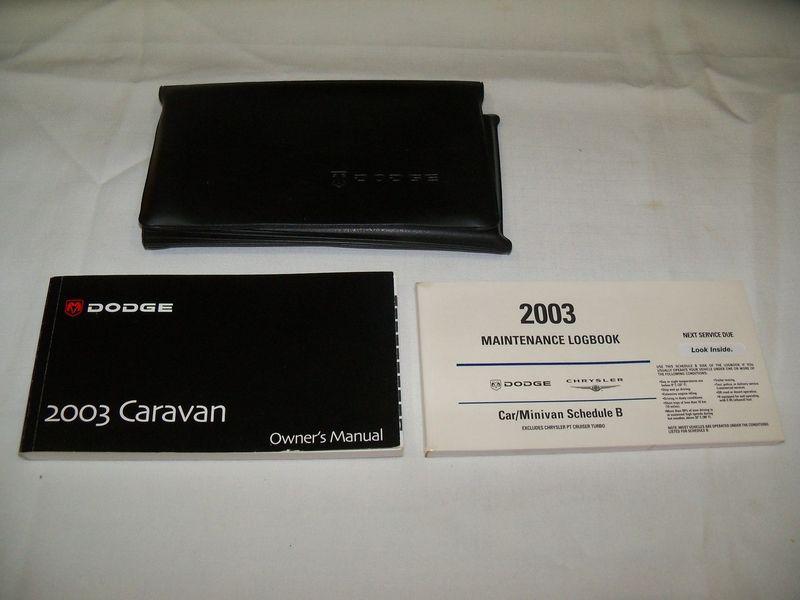 2003 dodge caravan owner manual 3/pc.set & black dodge factory case.free s/h 